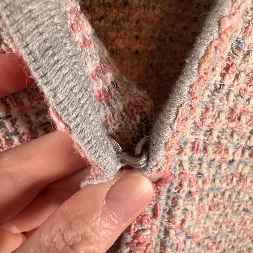 J.Jill Women’s L Cottagecore Cardigan Sweater Pink Cotton Blend Embroidered Boho - Picture 8 of 12